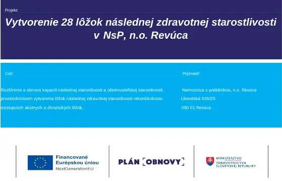 Vytvorenie 28 lôžok