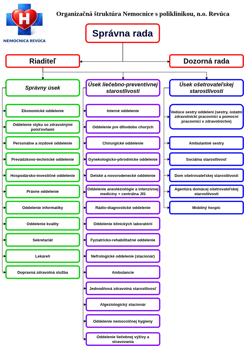 Organizačná schéma NsP Revúca